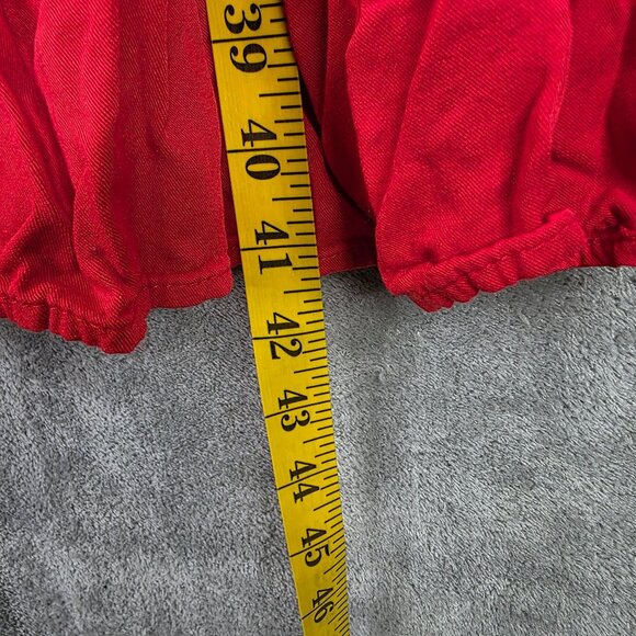 Womens Arabess Red Sleeveless Smocked Bodice Tiered Tank Dress 100% Rayon Size L - Picture 9 of 10